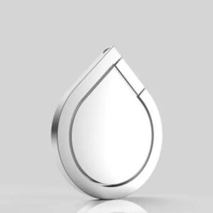 Phone Ring holder Metallic Rain Drop Phone Kickstand Phone Grip Silver